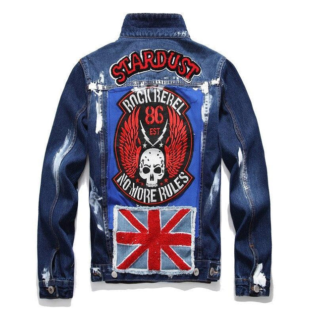 Herren Jeansjacke mit Patches-Bombardina.de