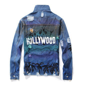 Herren Jeansjacke mit Aufdruck-Bombardina.de
