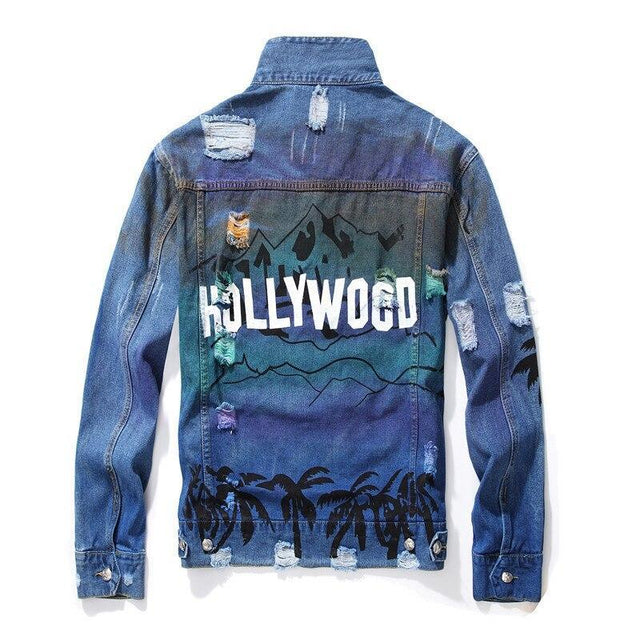 Herren Jeansjacke mit Aufdruck-Bombardina.de