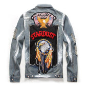 Herren Jeansjacke mit Patches-Bombardina.de
