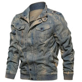 Herren Jeansjacke mit Stehkragen-Bombardina.de