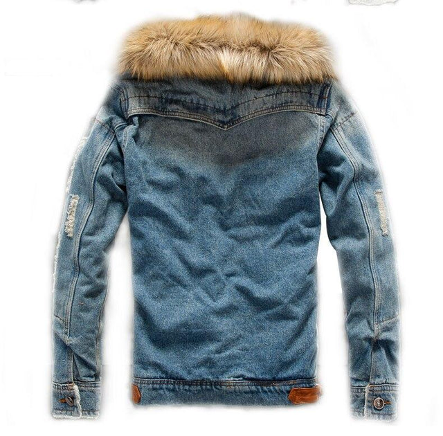 Herren Jeansjacke mit Fell-Bombardina.de