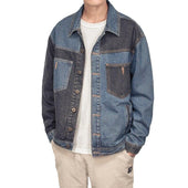 Herren Jeansjacke aus kombinierten Materialien-Bombardina.de