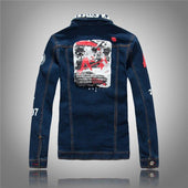 Herren Jeansjacke mit Patches-Bombardina.de