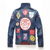 Herren Jeansjacke mit Patches-Bombardina.de