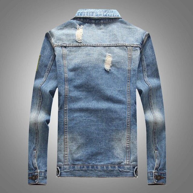 Herren Jeansjacke mit Patches-Bombardina.de