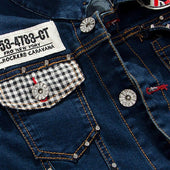 Herren Jeansjacke mit Patches-Bombardina.de