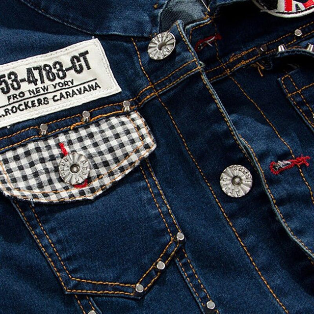 Herren Jeansjacke mit Patches-Bombardina.de