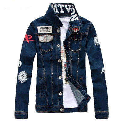 Herren Jeansjacke mit Patches-Bombardina.de