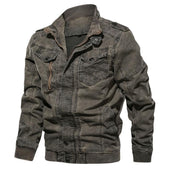 Herren Jeansjacke mit Stehkragen-Bombardina.de