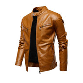 Herrenlederjacke mit tailliertem Schnitt-Bombardina.de