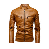 Herrenlederjacke mit tailliertem Schnitt-Bombardina.de
