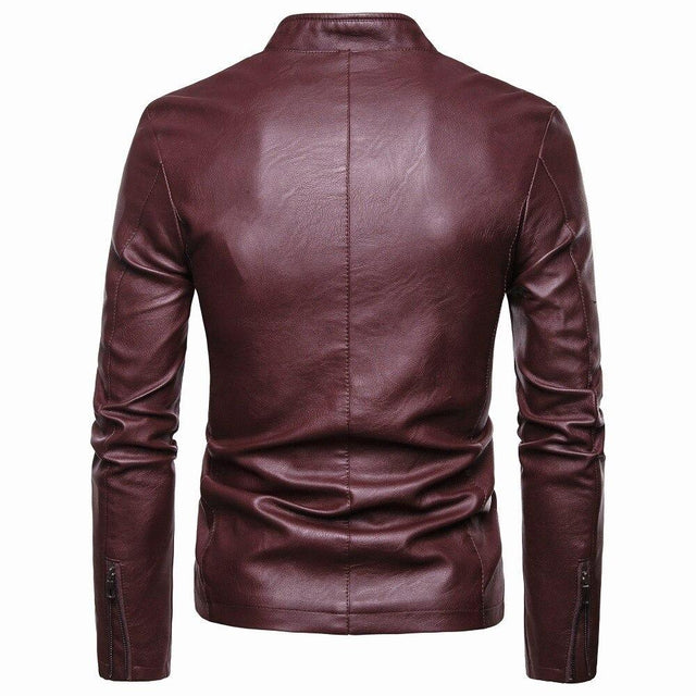 Herren Lederjacke mit Stehkragen-Bombardina.de