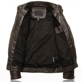 Herren Lederjacke mit Stehkragen-Bombardina.de