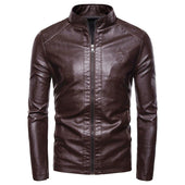 Herren Lederjacke mit Stehkragen-Bombardina.de