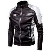 Herren zweifarbige Lederjacke-Bombardina.de