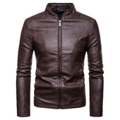 Herren Lederjacke mit Stehkragen-Bombardina.de