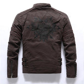 Herren Lederjacke mit Ziernähten-Bombardina.de
