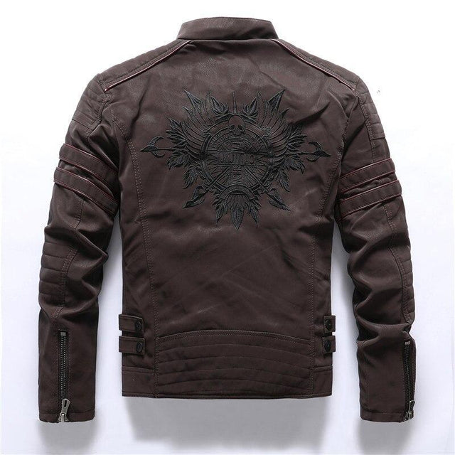 Herren Lederjacke mit Ziernähten-Bombardina.de