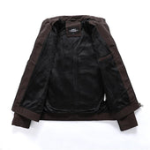 Herren Lederjacke mit Ziernähten-Bombardina.de