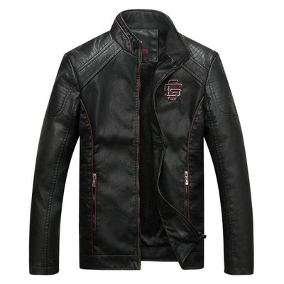 Herren Lederjacke mit Patch-Bombardina.de