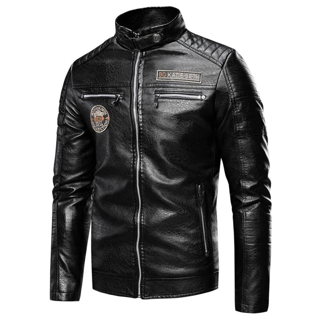 Herren Lederjacke mit Patches-Bombardina.de