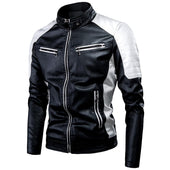 Herren zweifarbige Lederjacke-Bombardina.de