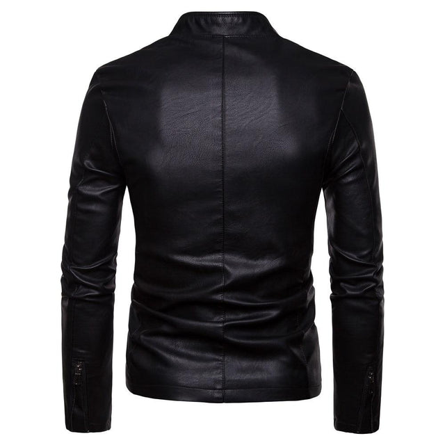 Herren Lederjacke mit Stehkragen-Bombardina.de