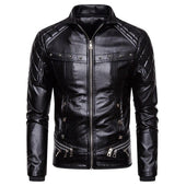 Herren Lederjacke mit abnehmbarem Kragen-Bombardina.de