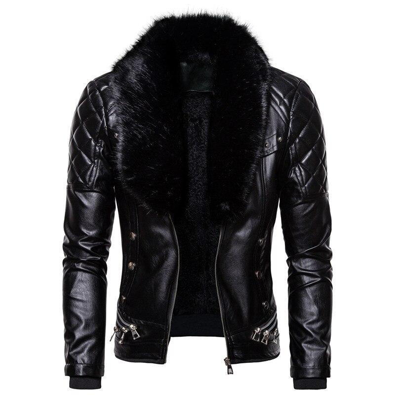 Herren Lederjacke mit abnehmbarem Kragen-Bombardina.de
