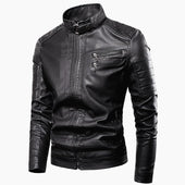 Herren Lederjacke mit Ziernähten-Bombardina.de