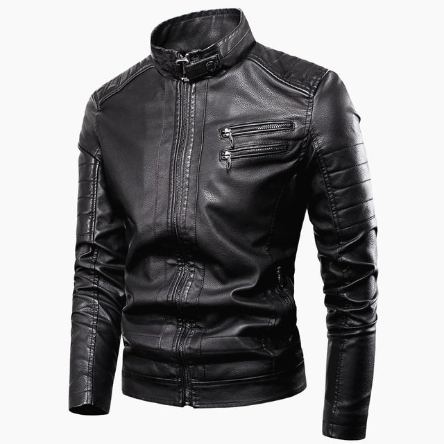 Herren Lederjacke mit Ziernähten-Bombardina.de