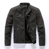 Herren Lederjacke mit Ziernähten-Bombardina.de