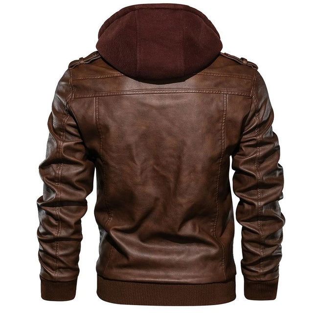 Herren Lederjacke mit Kapuze-Bombardina.de