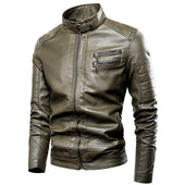Herren Lederjacke mit Ziernähten-Bombardina.de