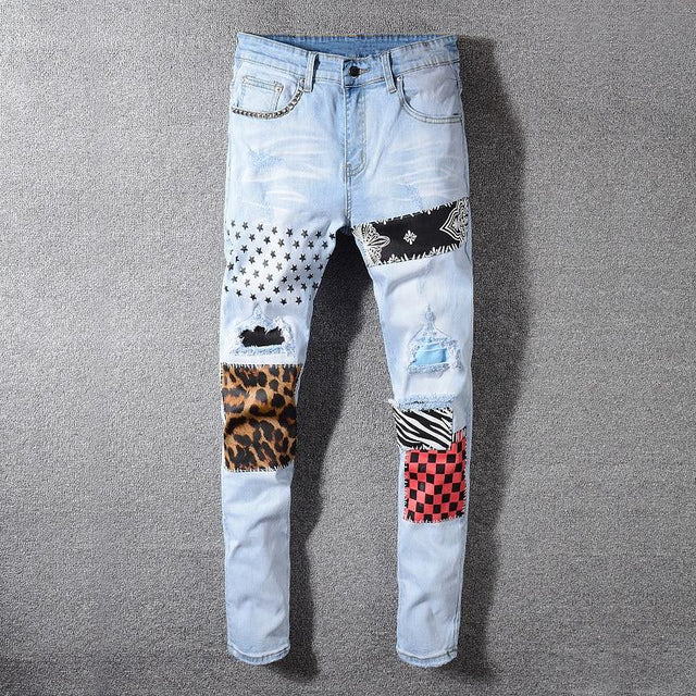Herrenjeans mit Patches-Bombardina.de