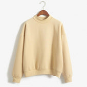Einfarbiges Damen-Sweatshirt ohne Reißverschluss-Bombardina.de