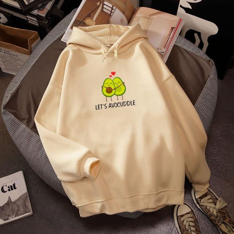 Damen-Sweatshirt ohne Reißverschluss mit Avocado-Bombardina.de-Print