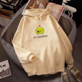 Damen-Sweatshirt ohne Reißverschluss mit Avocado-Bombardina.de-Print
