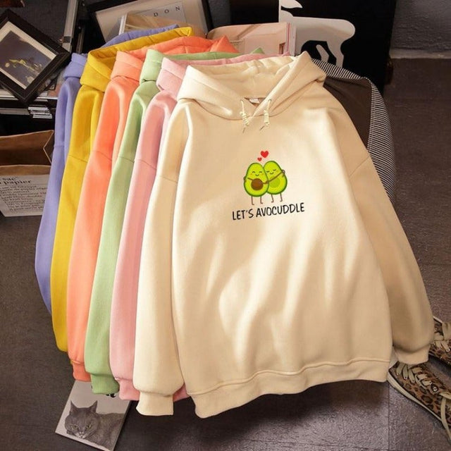 Damen-Sweatshirt ohne Reißverschluss mit Avocado-Bombardina.de-Print