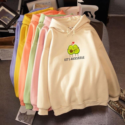 Damen-Sweatshirt ohne Reißverschluss mit Avocado-Bombardina.de-Print