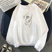 Damen-Sweatshirt ohne Reißverschluss mit Gesichtsmotiv- Bombardina.de