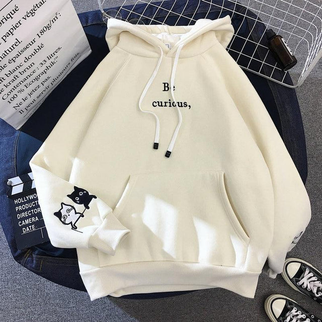 Damen Sweatshirt ohne Reißverschluss mit einer Katze-Bombardina.de