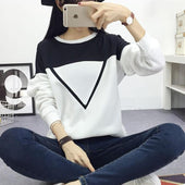 Damen-Sweatshirt ohne Reißverschluss mit geometrischem Aufdruck-Bombardina.de