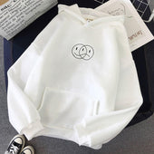 Damen-Sweatshirt ohne Reißverschluss mit Smiley-Print-Bombardina.de