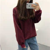 Einfarbiges Damen-Sweatshirt ohne Reißverschluss-Bombardina.de