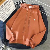 Damen-Sweatshirt ohne Reißverschluss mit Herzmotiv-Bombardina.de