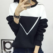 Damen-Sweatshirt ohne Reißverschluss mit geometrischem Aufdruck-Bombardina.de