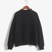 Einfarbiges Damen-Sweatshirt ohne Reißverschluss-Bombardina.de