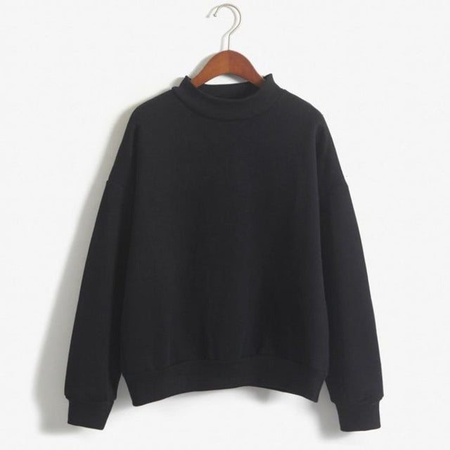 Einfarbiges Damen-Sweatshirt ohne Reißverschluss-Bombardina.de